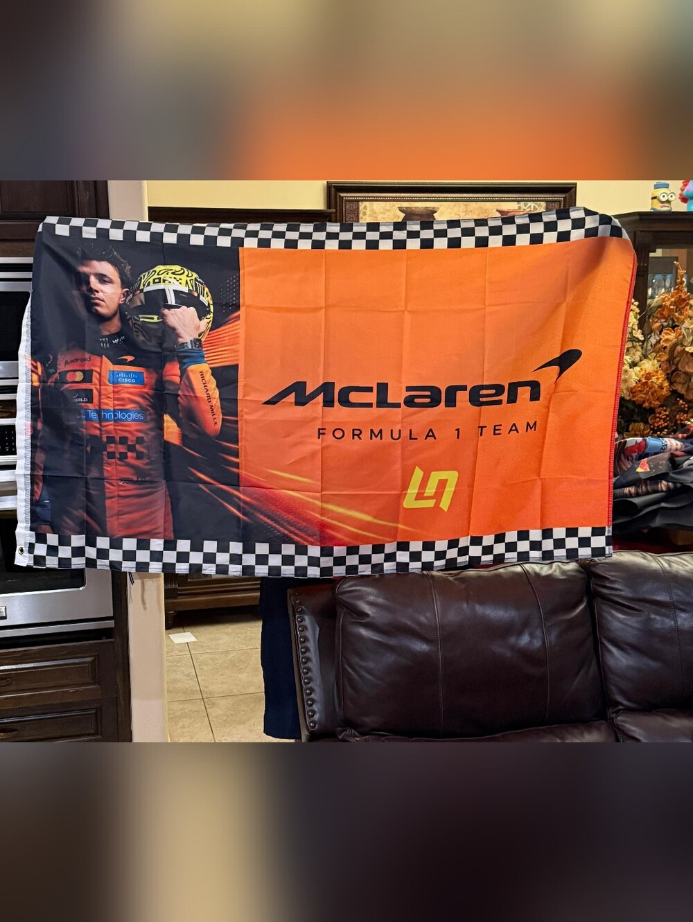 Lando Norris McLaren Formula 1 Team Orange Racing Flag